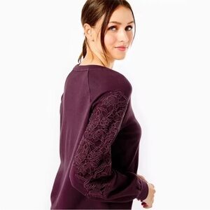 Lilly Pulitzer Purple Embroidered Sleeve Top